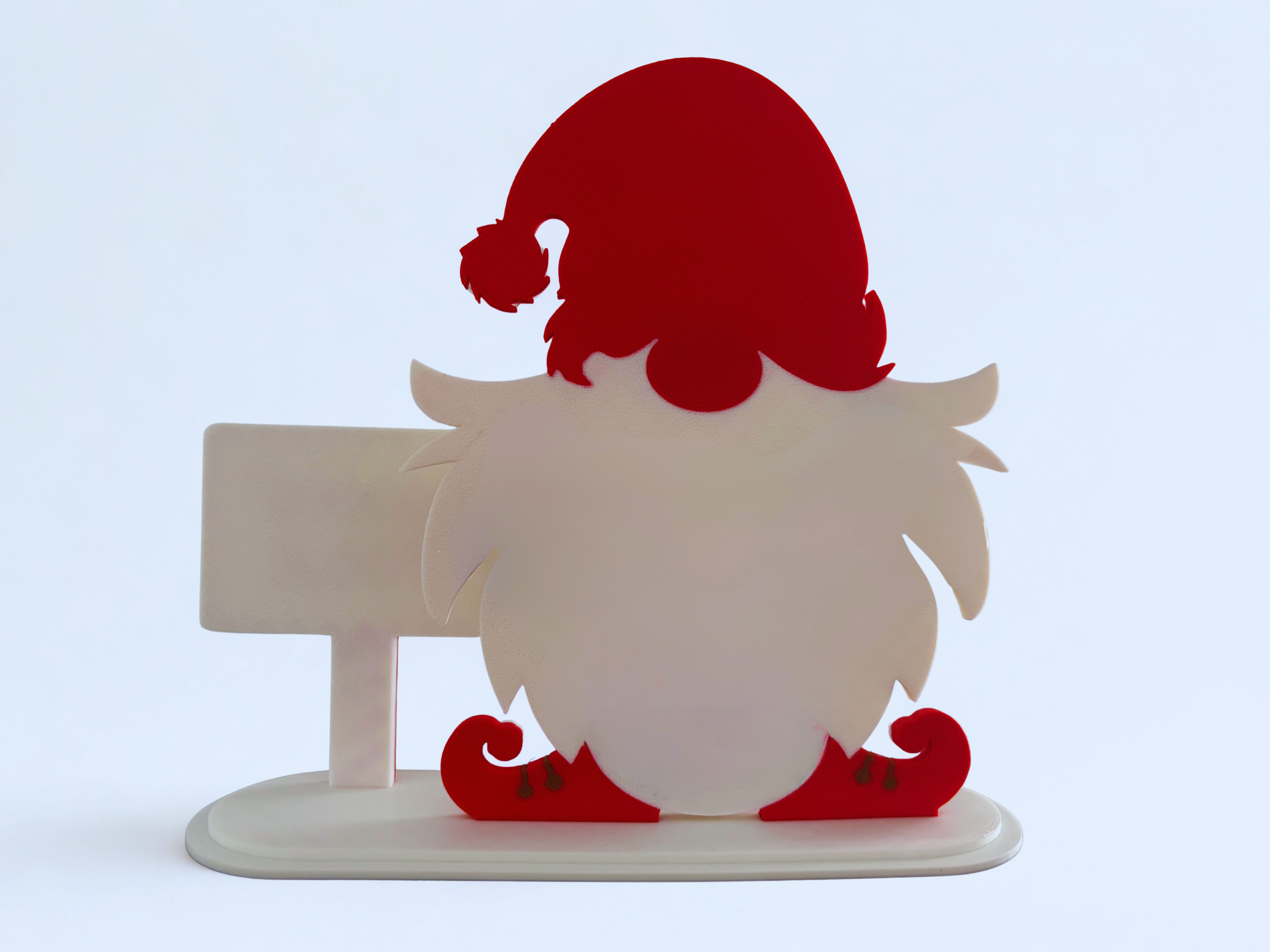 Pai Natal com Rena e Placa Pólo Norte – Decoração de Natal 3D Impressa