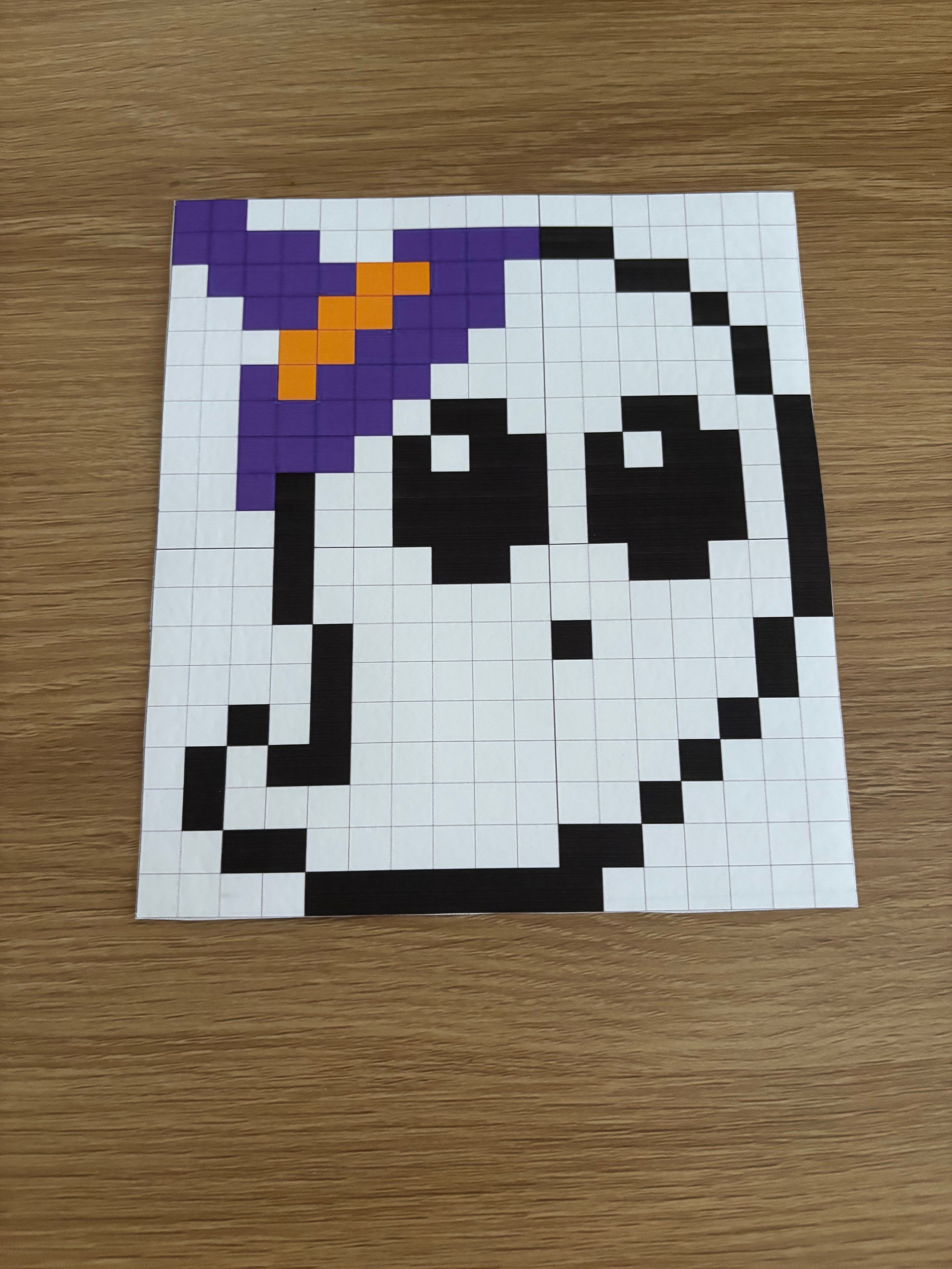 👻 Pixel Art Fantasma – Tela 19,5x17,5 cm com Blocos 10x10x5 cm