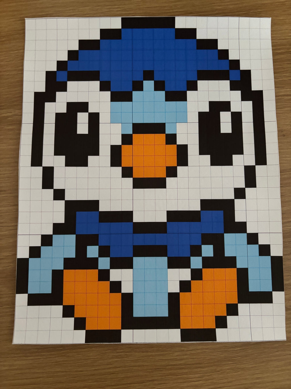 🐧 Pixel Art Pinguim – Tela 30x25 cm com Blocos 10x10x5 cm