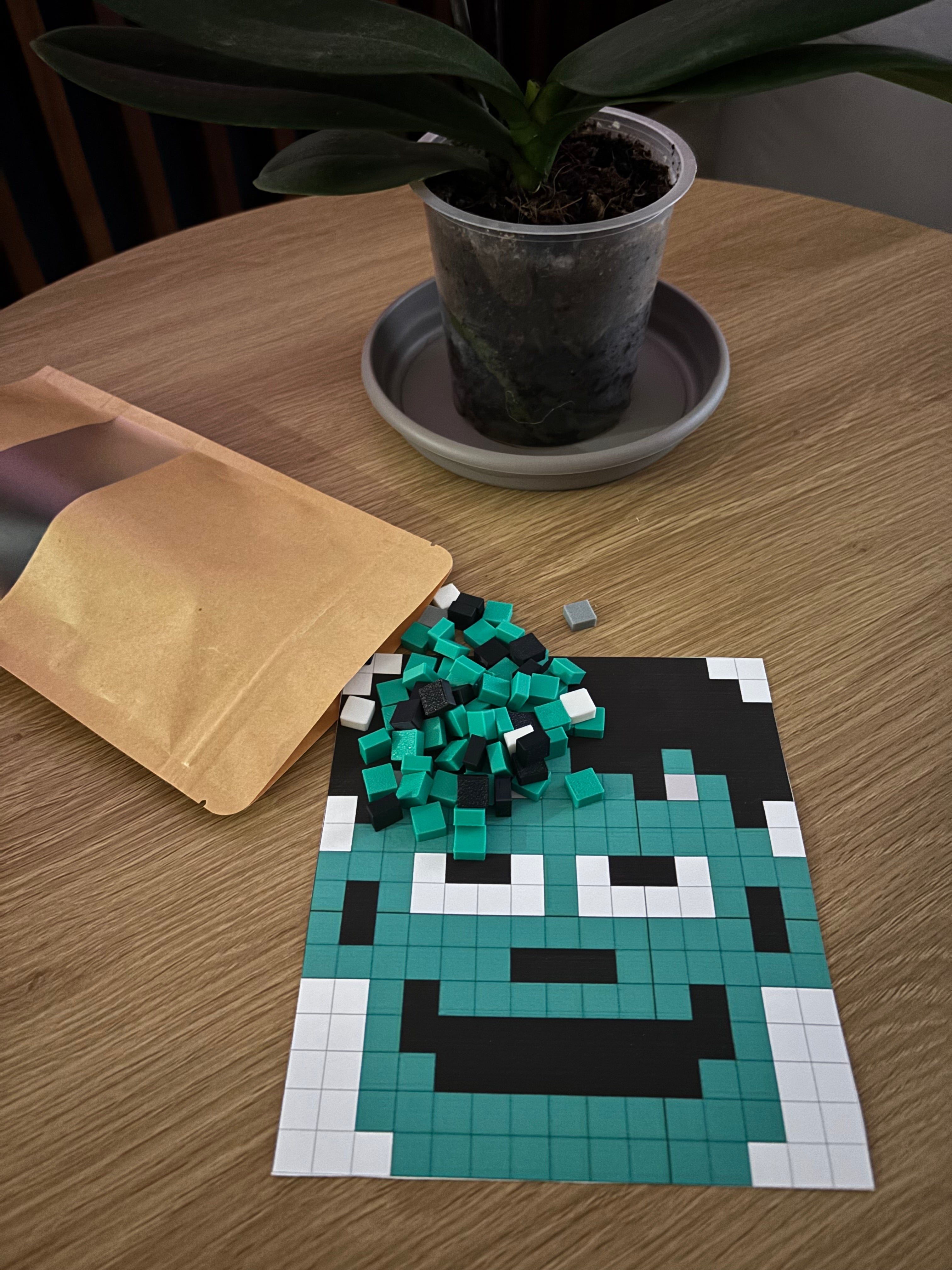 🧟 Pixel Art Frankenstein – Tela 17,2x15,5 cm com Blocos 10x10x5 cm