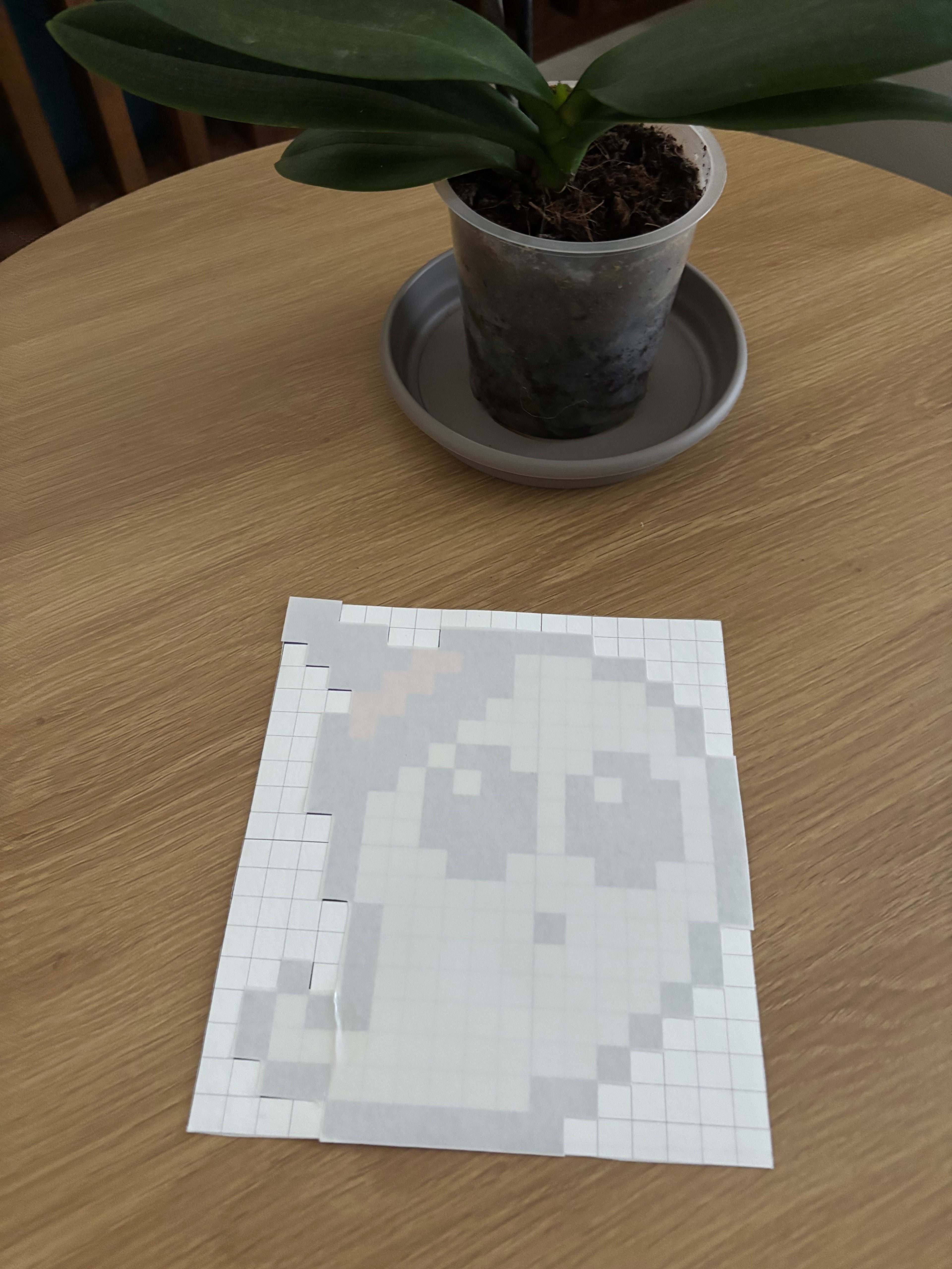 👻 Pixel Art Fantasma – Tela 19,5x17,5 cm com Blocos 10x10x5 cm