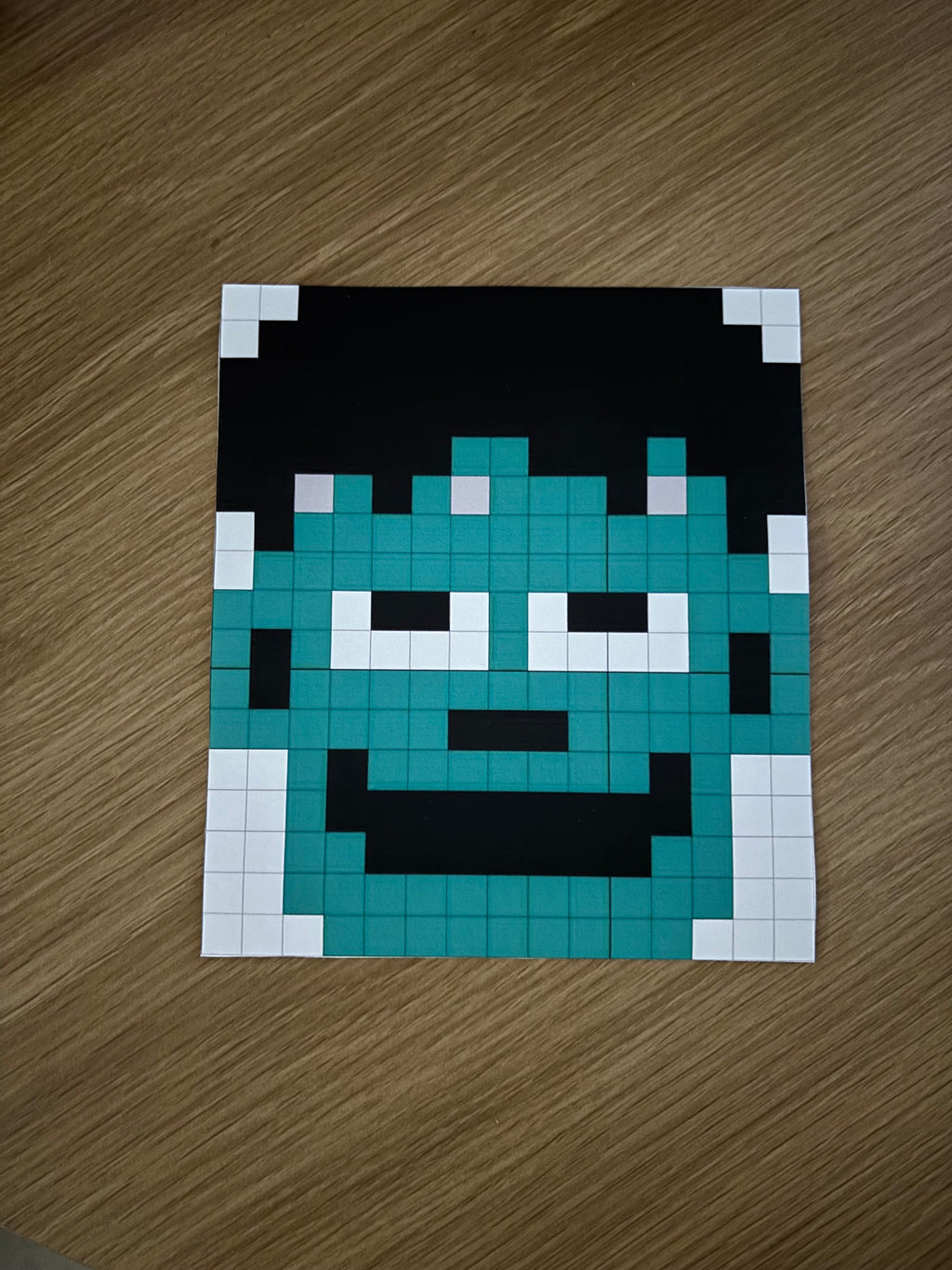 🧟 Pixel Art Frankenstein – Tela 17,2x15,5 cm com Blocos 10x10x5 cm