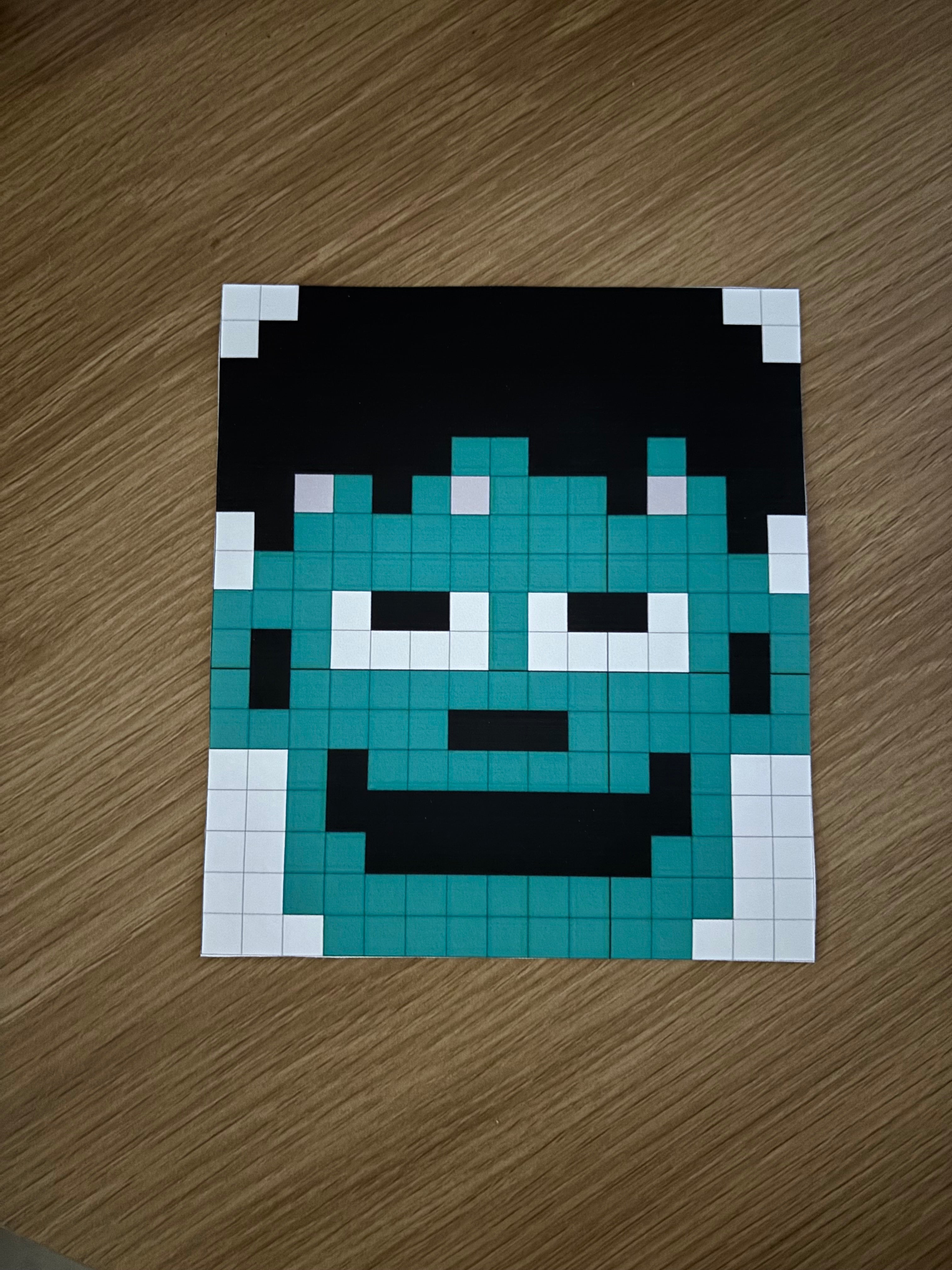 🧟 Pixel Art Frankenstein – Tela 17,2x15,5 cm com Blocos 10x10x5 cm